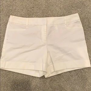 White cuffed shorts